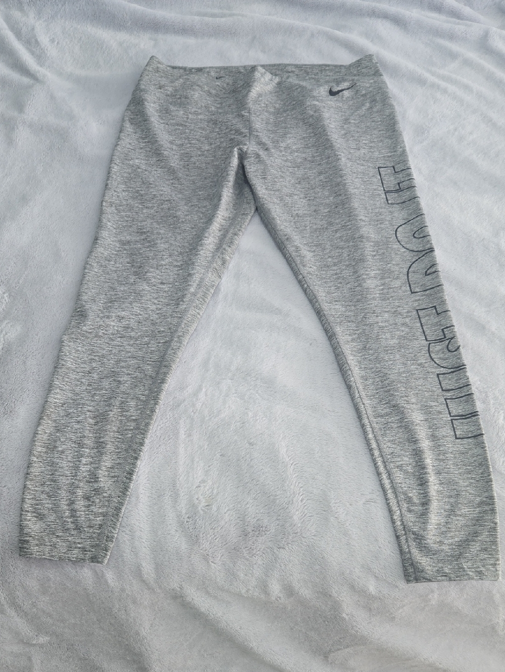 Nike Gray Women's XL  'Just Do It' Side-Print Leggings